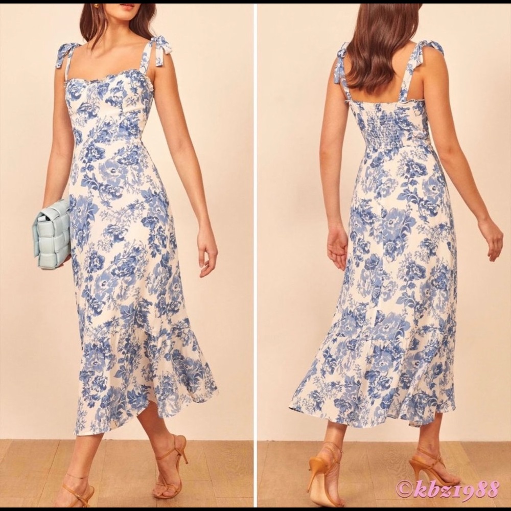 Reformation Nikkita dress in Olympia